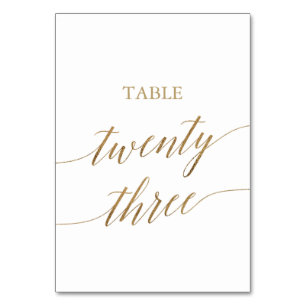 Elegante Gold-Kalligrafie-Tischnummer 23 Tischnummer