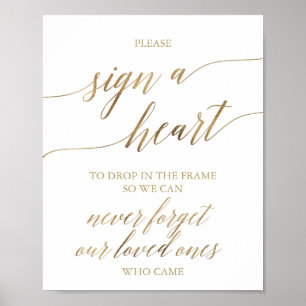 Elegante Gold Kalligraphie Bitte unterschreiben Si Poster