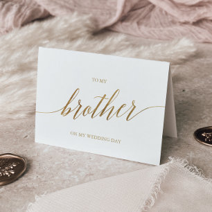 Elegante Gold-Kalligraphie für meinen Bruder Karte
