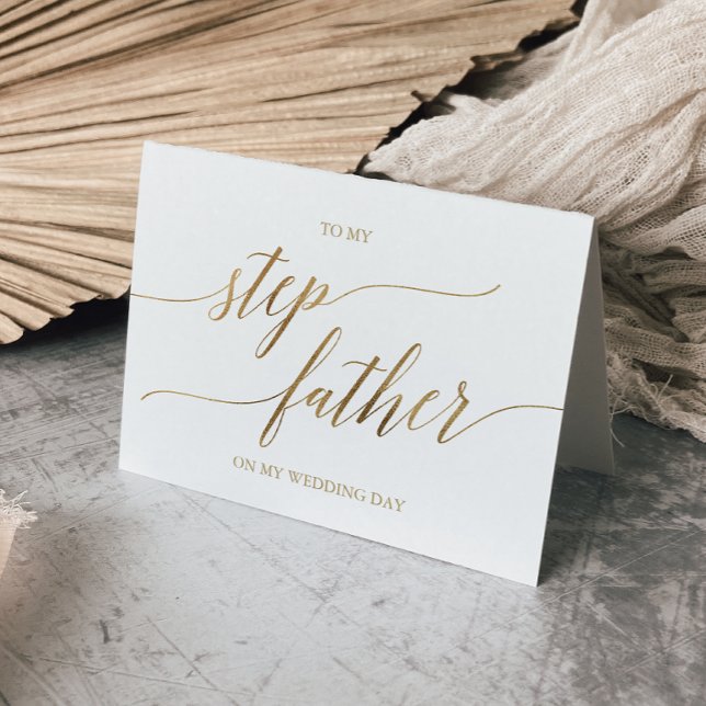 Elegante Gold-Kalligraphie für meinen Stiefvater Karte (Von Creator hochgeladen)