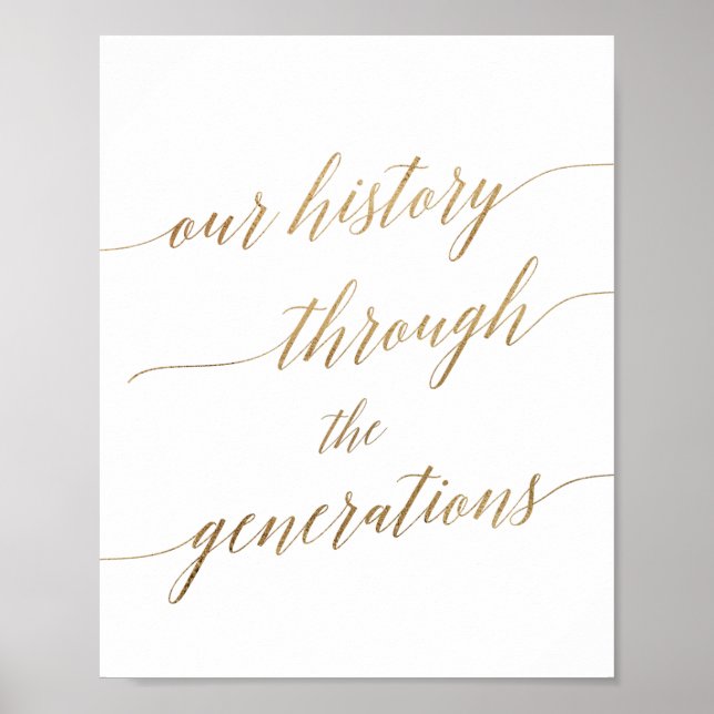 Elegante Gold-Kalligraphie-Generationen signieren Poster (Vorne)