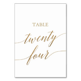 Elegante Gold-Kalligraphie-Tischnummer 24 Tischnummer