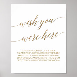 Elegante Gold Kalligraphie wünscht, Sie wären hier Poster