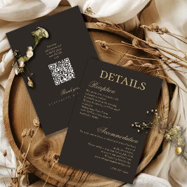 Elegante Gold-Kohle-Minimalist-Hochzeitsdetails Begleitkarte