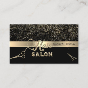 Elegante Gold Konfetti Glitter Schere Visitenkarte