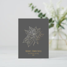 Elegante Gold Kontur Poinsettia im dunklen Hinterg