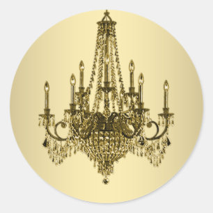 Elegante Gold Kronleuchter Aufkleber