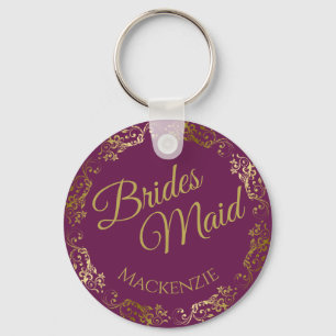 Elegante Gold Lace auf der Hochzeit von Magenta Br Schlüsselanhänger