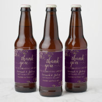 Elegante Gold Lace on Plum Lila Wedding Vielen Dan