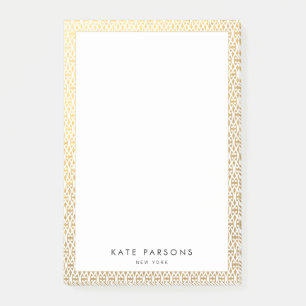 Elegante Gold Lattice Border Post-it Klebezettel