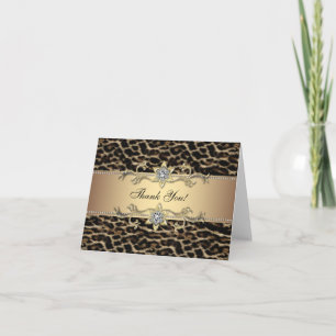 Elegante Gold-Leopard-Dankeskarten Dankeskarte