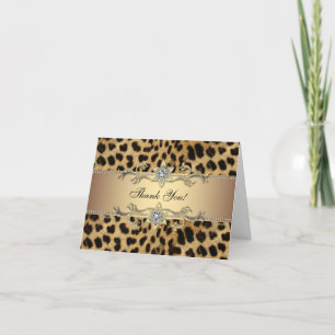 Elegante Gold-Leopard-Thank-you-Karten Dankeskarte