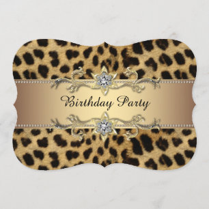 Elegante Gold-Leoparden-Geburtstagsfeier Einladung