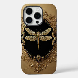 Elegante Gold-Libellen-Illustration iPhone 16 Pro Hülle