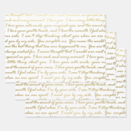 Elegante Gold Liebe Moderne Skripttypografie Hochz Geschenkpapier Set