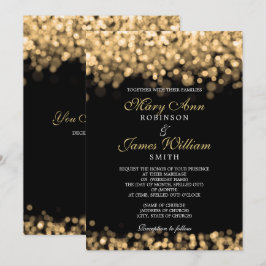 Elegante Gold Lights Hochzeit Einladung
