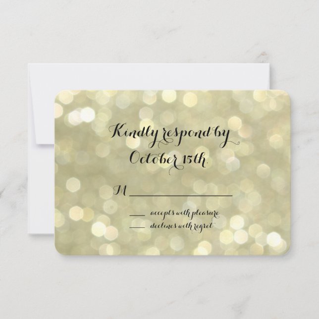 Elegante Gold Lights UAWG RSVP Karte (Vorderseite)