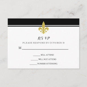 Elegante Gold Lilie Black and White UAWG RSVP Karte