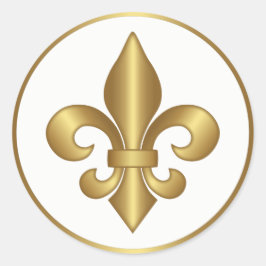 Elegante Gold-Lilie-Symbol Runder Aufkleber