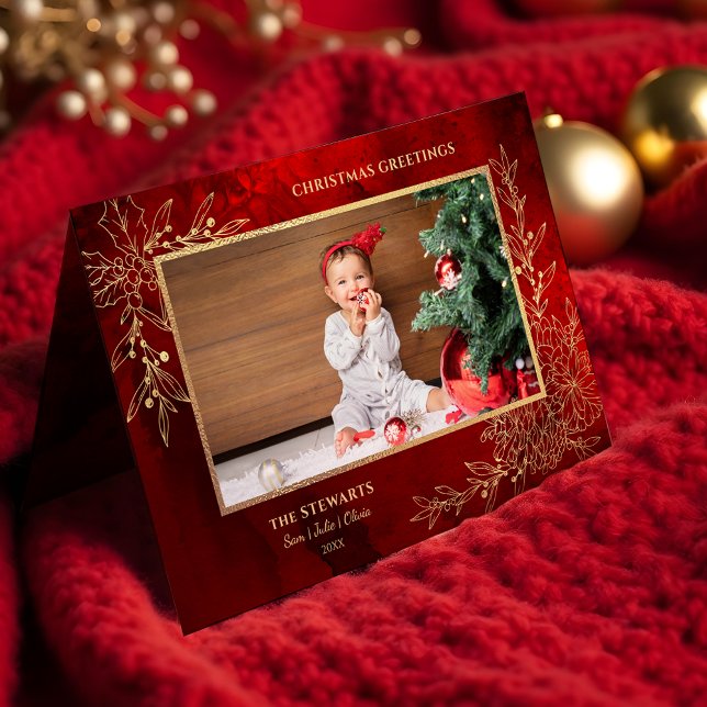 Elegante Gold Line Gezeichnet Weihnachten Botanisc (Von Creator hochgeladen)