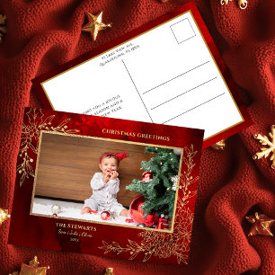 Elegante Gold Line Gezeichnet Weihnachten Botanisc