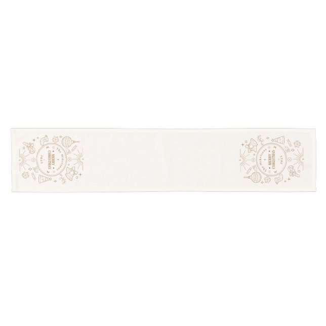 Elegante Gold Line Kurzer Tischläufer (Horizontal)