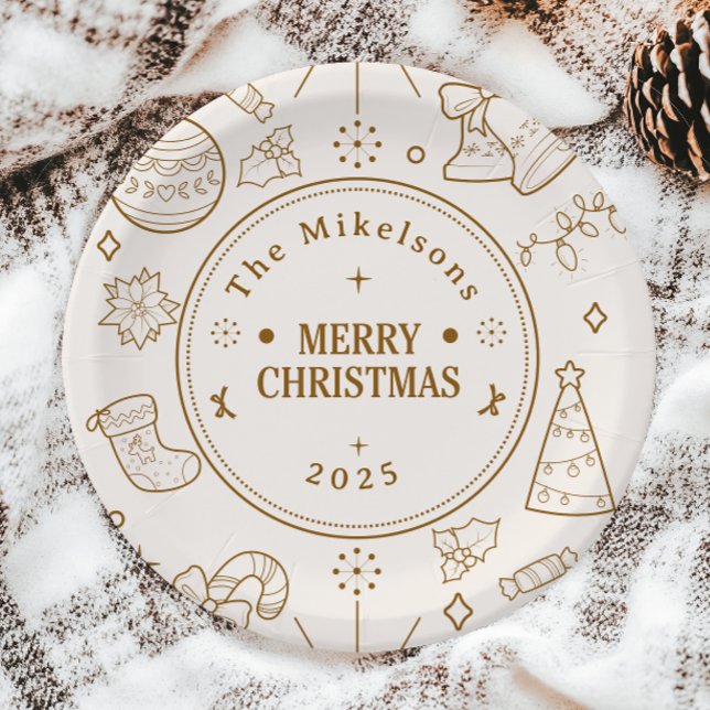 Elegante Gold Line Pappteller (Von Creator hochgeladen)