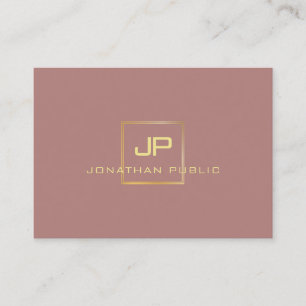 Elegante Gold Look Monogram Beruflich Moderne Visitenkarte