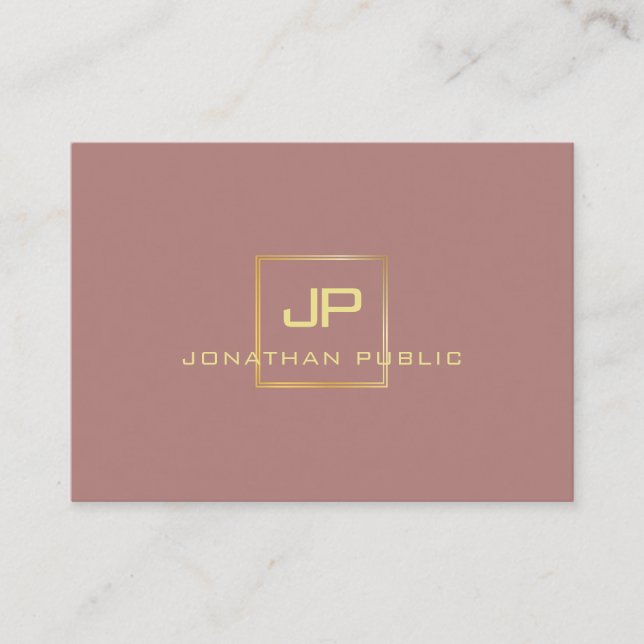 Elegante Gold Look Monogram Beruflich Moderne Visitenkarte (Vorderseite)