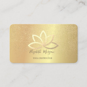 Elegante Gold Lotus Gold Konfetti Yoga-Lehrerin Visitenkarte
