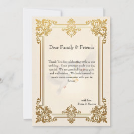 Elegante Gold Luxury feierliche Hochzeit Dankeskarte