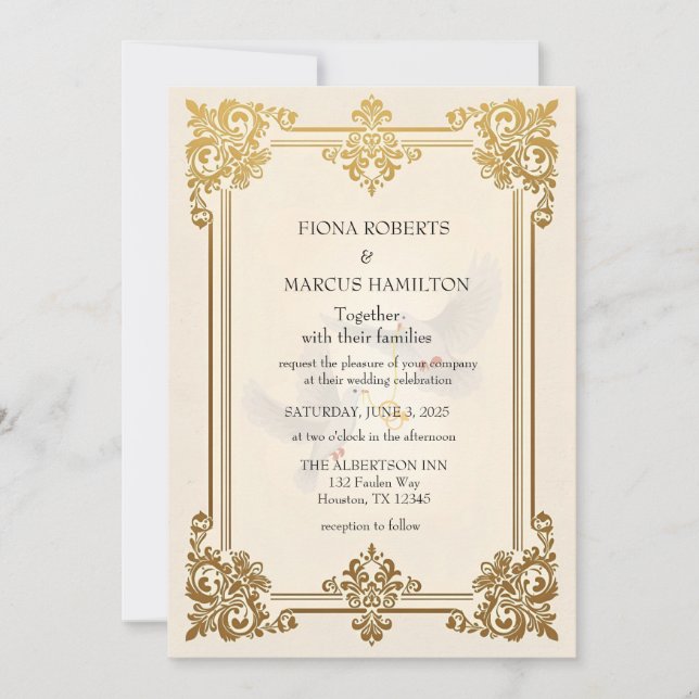 Elegante Gold Luxury feierliche Hochzeit Save The Date (Vorderseite)
