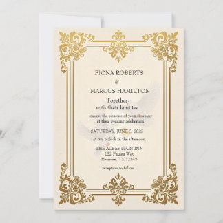 Elegante Gold Luxury feierliche Hochzeit Save The Date