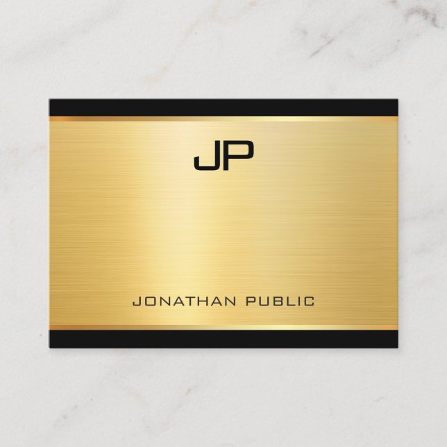 Elegante Gold Luxury Modern Look Glamour Template Visitenkarte (Vorderseite)