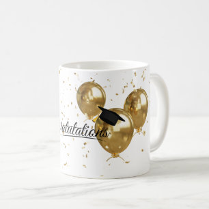 Elegante Gold Minimal Abschluss Graduiertenkappe Kaffeetasse