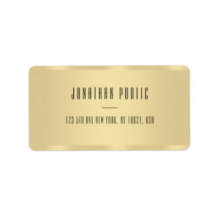 Elegante Gold Moderne Minimalistische Template-Adr Adressaufkleber