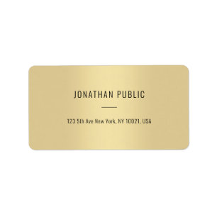 Elegante Gold Moderne Minimalistische Template-Adr Adressaufkleber