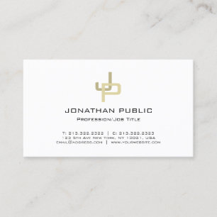Elegante Gold Monogram Beruflich Modern Simple Visitenkarte