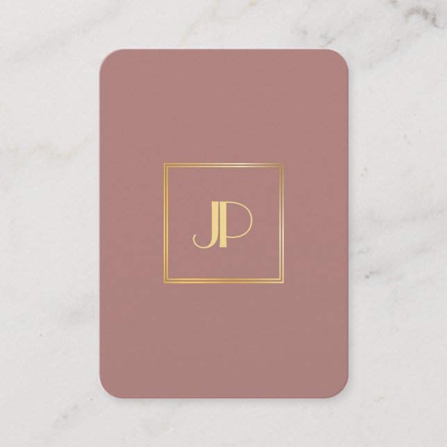 Elegante Gold Monogram Beruflich Moderne Vorlage Visitenkarte (Vorderseite)
