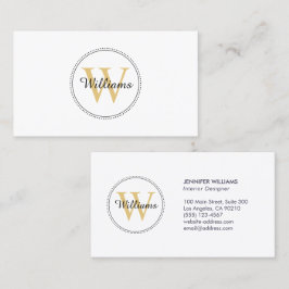Elegante Gold Monogram Beruflich Visitenkarte