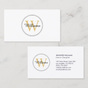 Elegante Gold Monogram Beruflich Visitenkarte