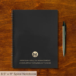 Elegante Gold Monogram Financial Planner Notebook Notizbuch