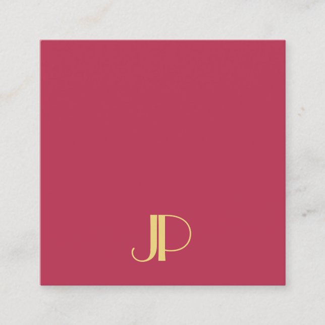 Elegante Gold Monogram Trendy Template Moderne Quadratische Visitenkarte (Vorderseite)