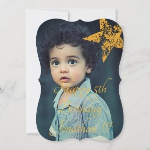 Elegante Gold Name Happy Birthday Flat Card