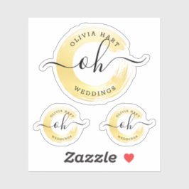 Elegante Gold Paint Swash Logo Custom Decal Aufkleber