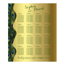 Elegante Gold Peacock Hochzeitstabelle