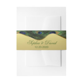 Elegante Gold Peacock Wedding Monogram Bly Band