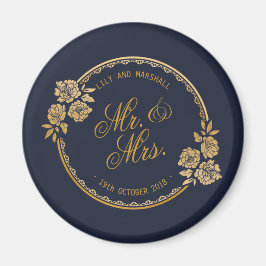 Elegante Gold Personalisiert Wedding | KÜHLSCHRANK Magnet