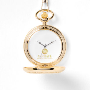 Elegante Gold Personalisierte Trauzeugen Armbanduhr
