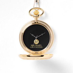 Elegante Gold Personalisierte Trauzeugen Armbanduhr